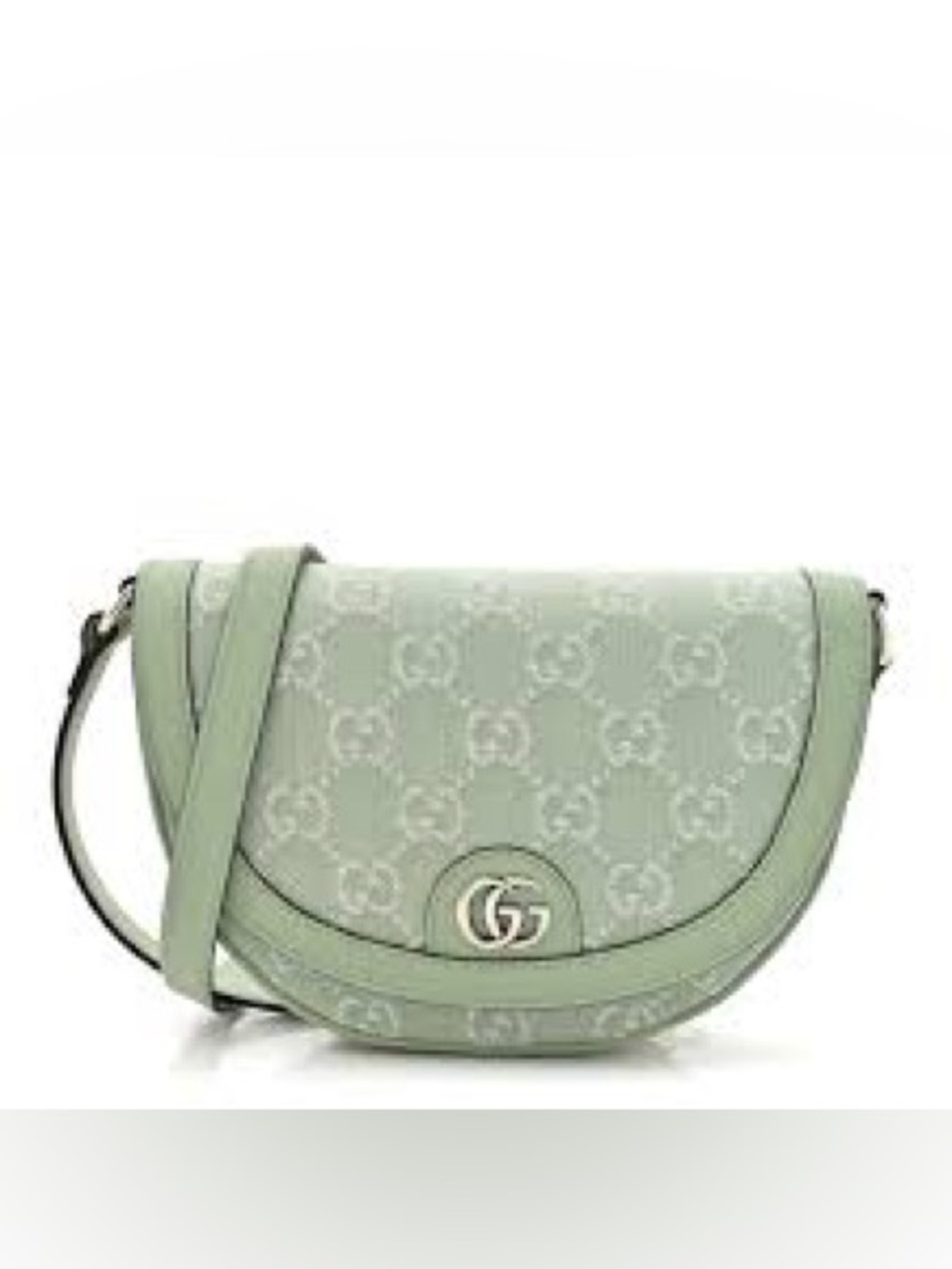 Gucci Denim Monogram Green Crossbody Bag NWT